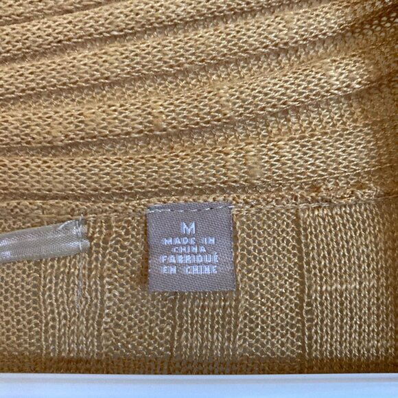 Vintage Anthropologie Knitted & Knotted Gold Cardigan Sweater MED - Picture 4 of 10